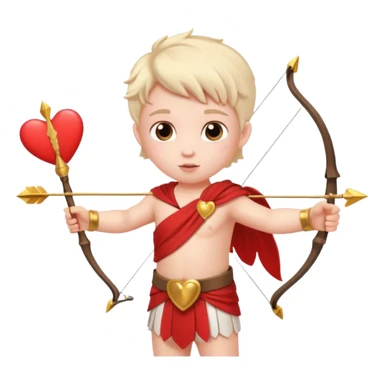 Cupid with his magical bow and arrow shooting love hearts sticker