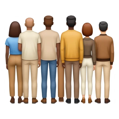 row of people facing away sticker