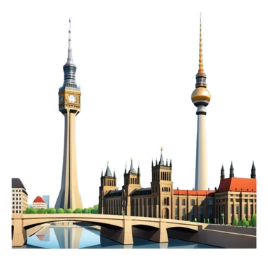 berlin television tower versus big ben tower sticker