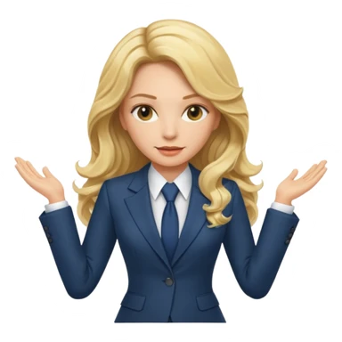 elegant female boss with long blonde wavy hair sticker