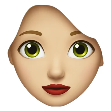 blond girl with green eyes and red lipstick sticker