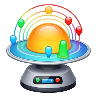 radar with colorful signals, multiple bright blips and sweeping line sticker
