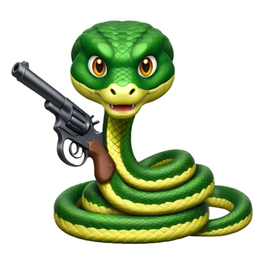 Snake holding a gun sticker