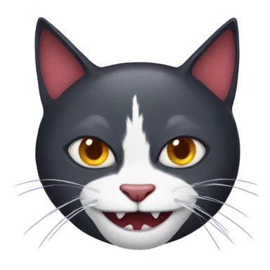 cat with vampire teeth  sticker