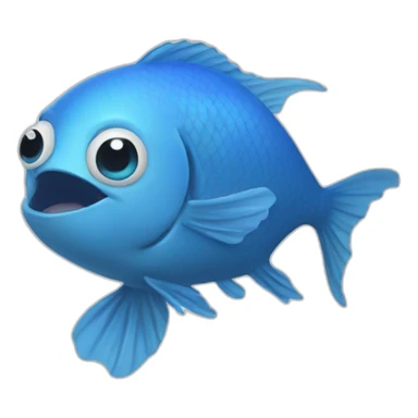Blue fish maging video sticker