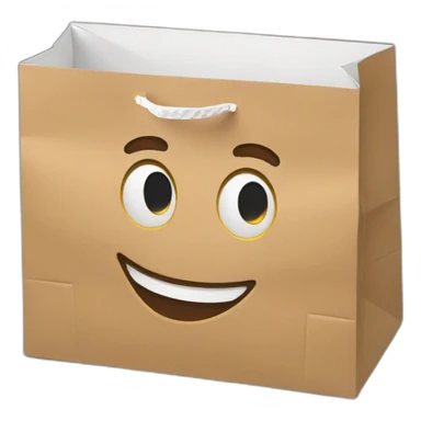 happy takeaway paper bag sticker