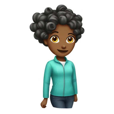 Girl in hair curlers sticker