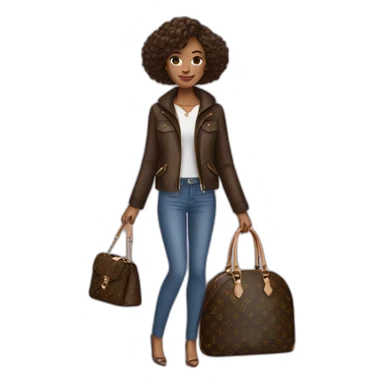 Woman with Louis Vuitton bag  sticker