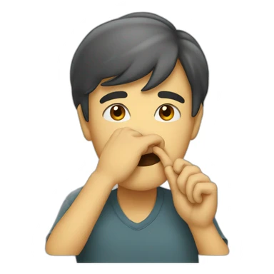 person picking their nose sticker