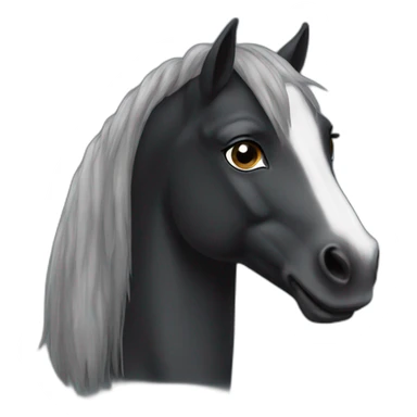 Dark bay pony with headmark  sticker