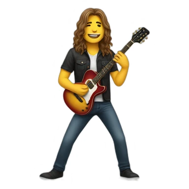 long haired male playing guitar emoji sticker