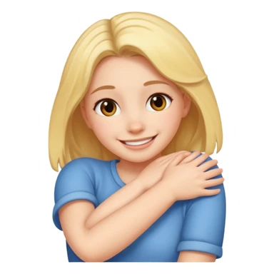 Girl smiling and hugging herself sticker