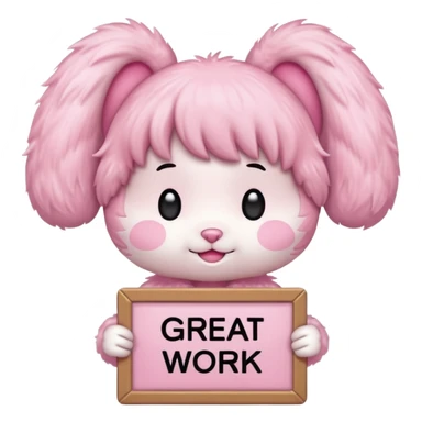 mymelody with sign that says great work sticker