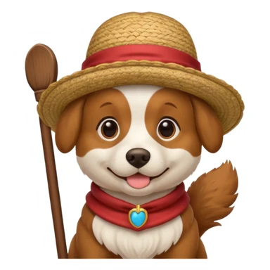 dog with gondolier hat sticker