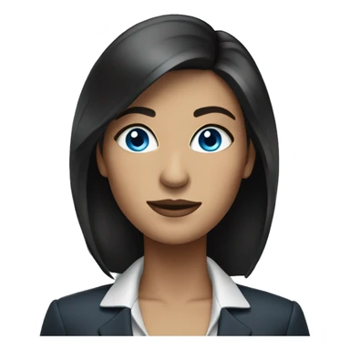 businesswoman with dark hair and blue eyes sticker