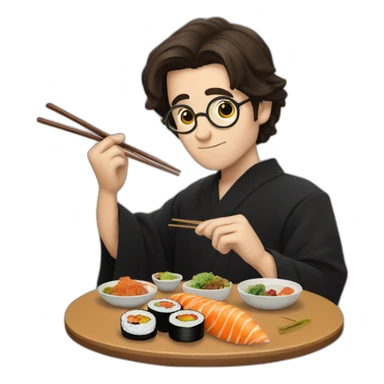 Harry potter eating sushi sticker