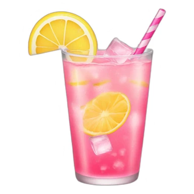 Pink lemonade with ice  sticker