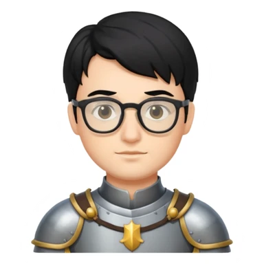 knight with glasses black hair sticker