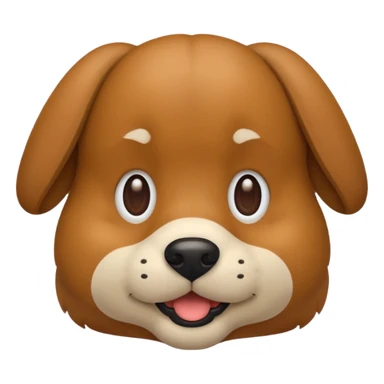 dog emoji, Apple emoji style, simple, rounded, friendly sticker
