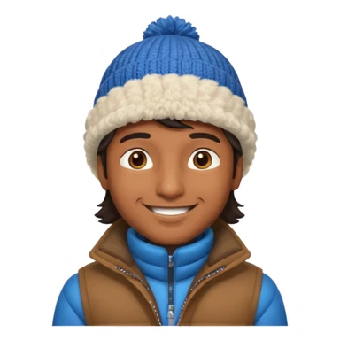 indian guy wearing a winter hat and winter jacket sticker