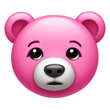 pink cute bear with a broken heart nose sticker