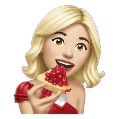 holly willoughby eating bones and red jelly sticker