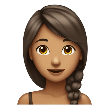 Beautiful woman long dark brown hair have Straight bangs hug bengal cat sticker