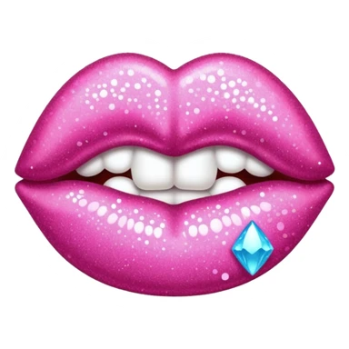 glitter pink kiss  sticker