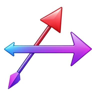 color gradient between red and purple glitter arrow left sticker