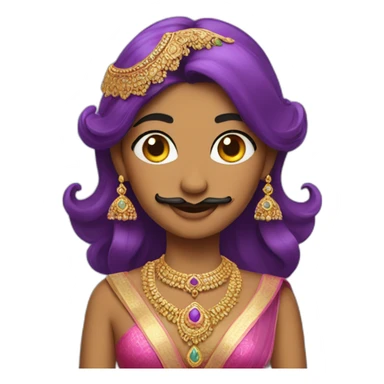 Indian transgender princess with a mustache sticker