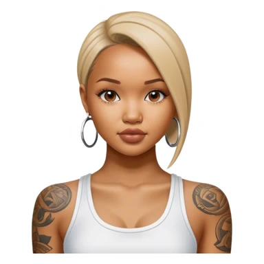 3d Hyper Realistic tattoo Karrueche Tran photo  sticker