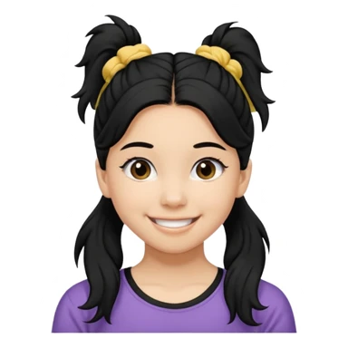 Teen girl with scrunchie ponytail black hair sticker