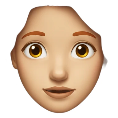 a face of a 14-year-old girl with long red hair and hazel eyes sticker