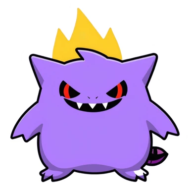 Gengar, the purple ghost Pokemon with red eyes and a mischievous grin sticker