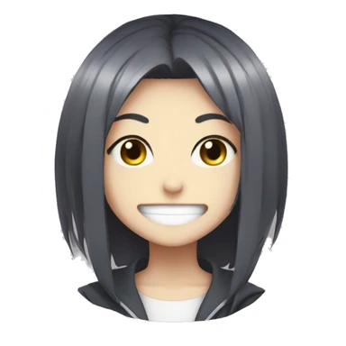 anime girl with evil smile  sticker