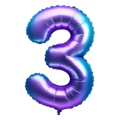 Helium Numberballon Number three sticker