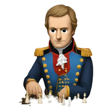 Napoleon playing chess sticker