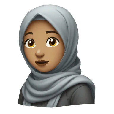 A girl wearing hijab feeling cold sticker
