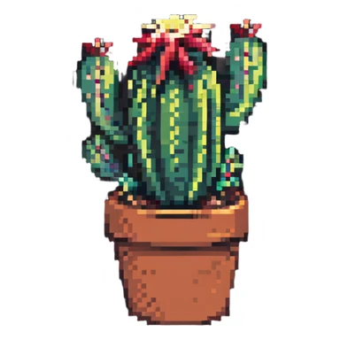 cactus plant in pot sticker