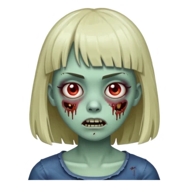 zombie girl with bangs sticker