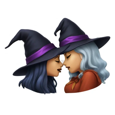 Two kissing witches sticker