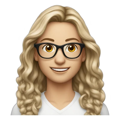 Long hair Corinne Cole corrode cricket glasses sticker