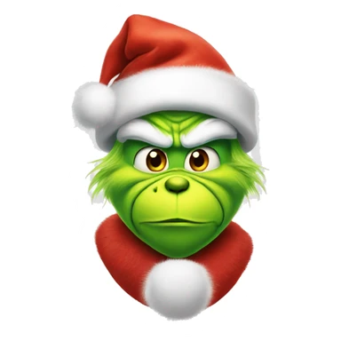 Grinch wearing Santa hat sticker