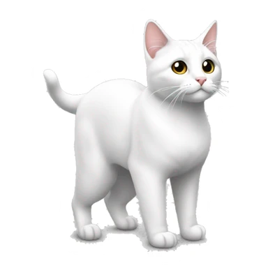 Gato blanco y en la cabesa una mancha color negro sticker