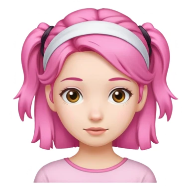 Pink hairband girl  sticker