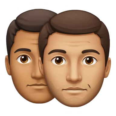 a man with two faces, half of the face looking right, half of the other part looking left sticker