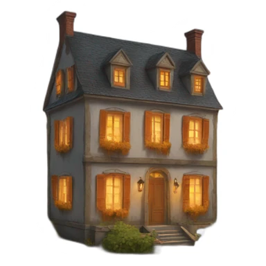 Maison en feu sticker
