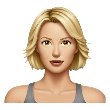 super realistic face of charlize theron wearing tank top sticker