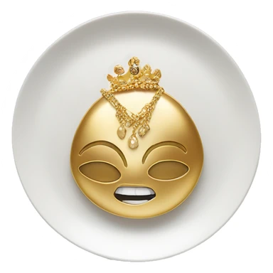 gold jewlwery on white shell plate sticker