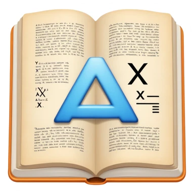 open textbook with formula y = x² sticker